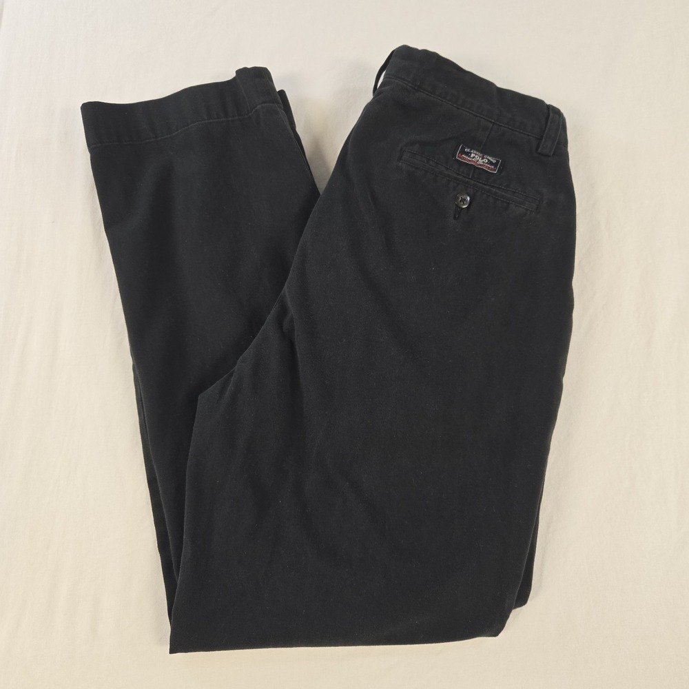 Polo Ralph Lauren Prospect Pants Classic Chinos Cotton Black Mens Size 31x29